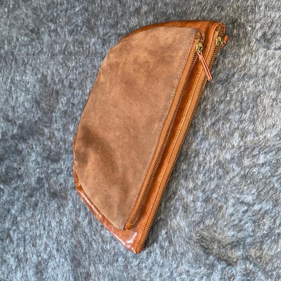 Anthropologie brown zipper pull pouch bag - Picture 16 of 17